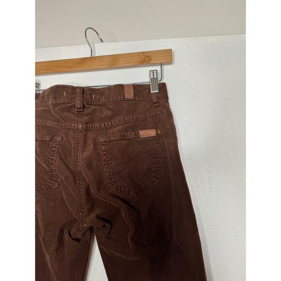7 For All Mankind Brown Corduroy Bell Bottom Mid-rise Flared Jeans - Picture 12 of 16
